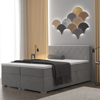 Manželská postel PAVLINA 180x200 - šedá