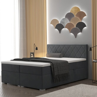 Manželská postel PAVLINA 140x200 - tmavě šedá