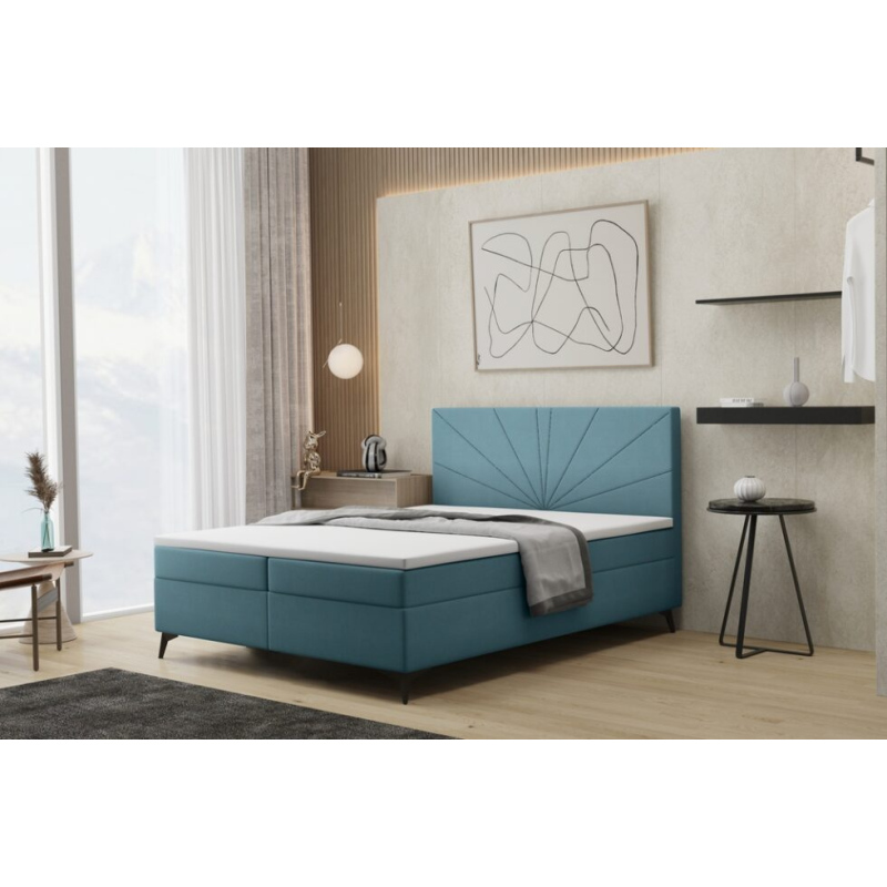 Manželská postel FILOMENA 140x200 - modrá