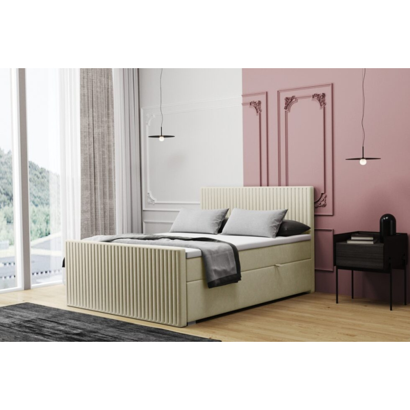 Komfortní manželská postel FELICITA 180x200 - béžová