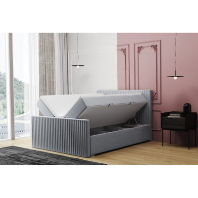 Komfortní manželská postel FELICITA 180x200 - světle šedá