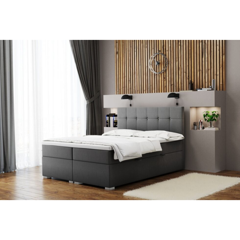 Pohodlná manželská postel SILVIE 200x200 - šedá