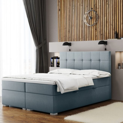 Pohodlná manželská postel SILVIE 200x200 - světle šedá