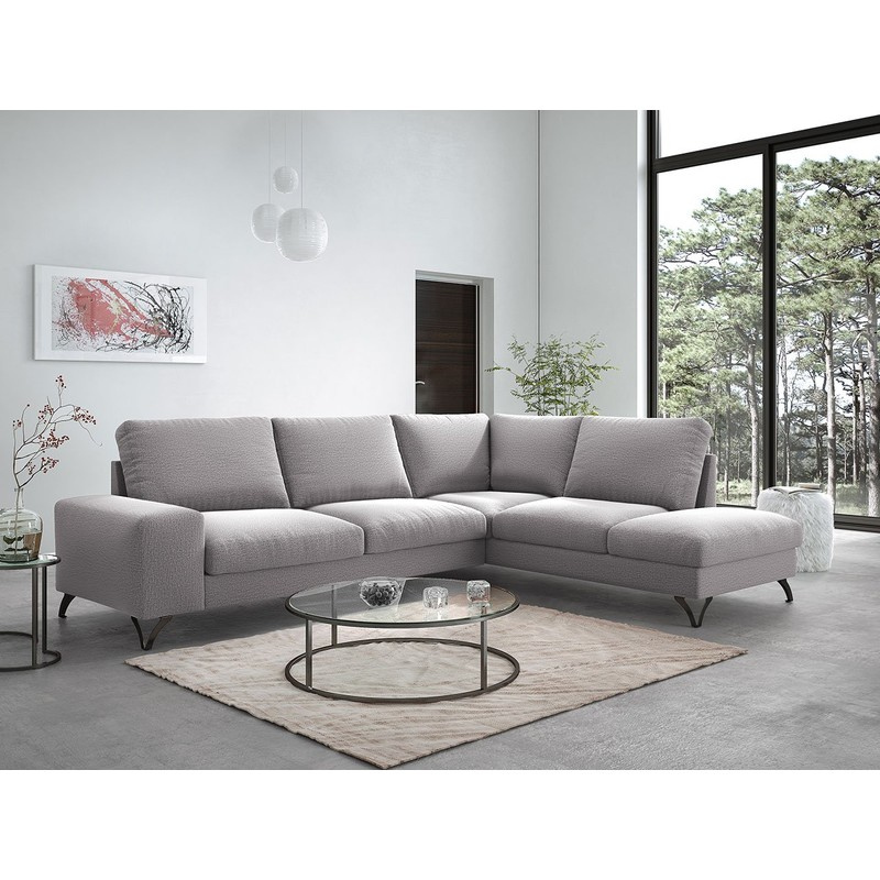 Rozkládací sedačka s úložným prostorem LANSING 2 - světlá šedá, pravý roh