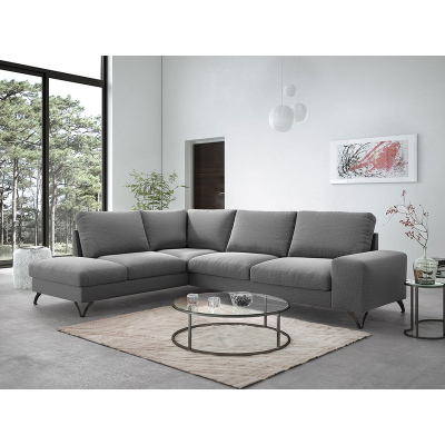 Rozkládací sedačka s úložným prostorem LANSING 2 - šedá, levý roh