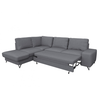 Rozkládací sedačka s úložným prostorem LANSING 2 - šedá, levý roh