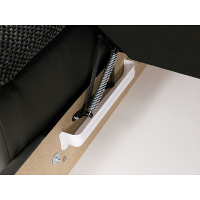 Rohová sedací souprava s LED podsvícením NELLI 2 - bílá ekokůže / šedá, levý roh