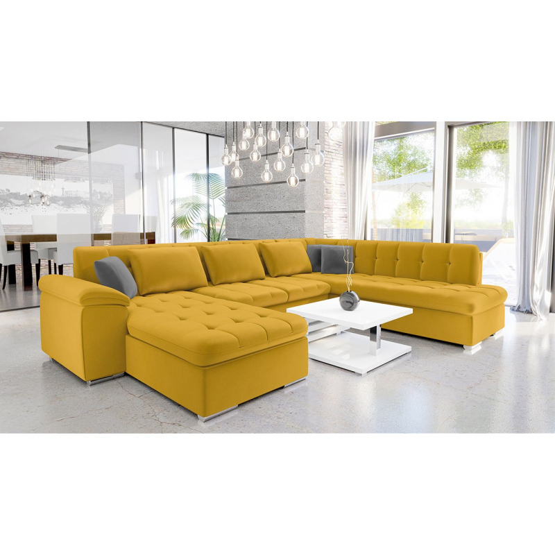 Rohová sedací souprava NELLI 2 - žlutá, levý roh