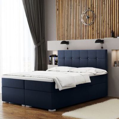 Pohodlná manželská postel SILVIE 160x200 - modrá
