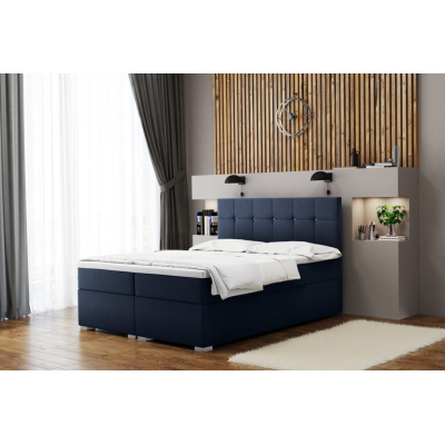 Pohodlná manželská postel SILVIE 140x200 - modrá