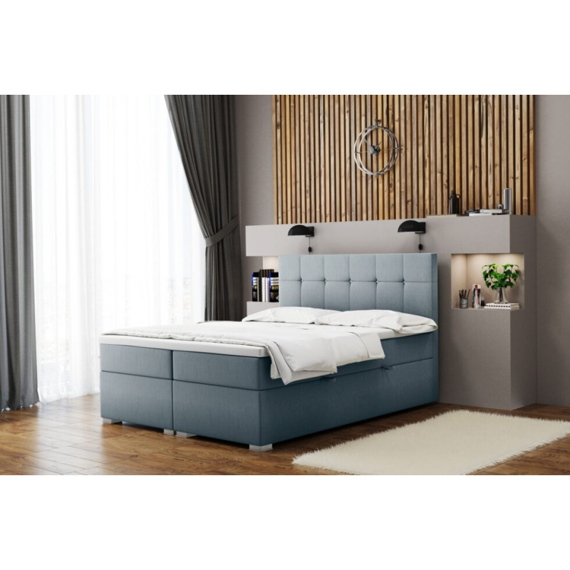 Pohodlná manželská postel SILVIE 140x200 - světle šedá