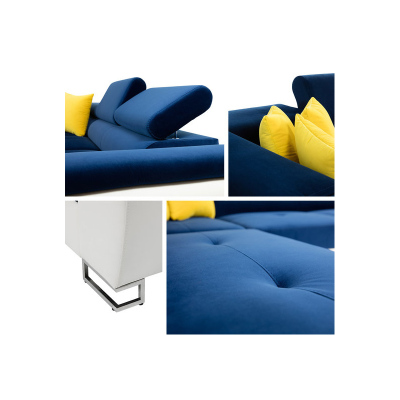 Rozkládací sedačka s úložným prostorem SAN DIEGO - modrá, pravý roh