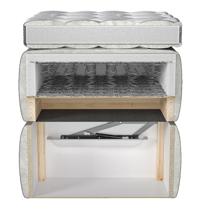 Boxspringová postel 180x200 CAMRIN - modrá 1 + topper ZDARMA