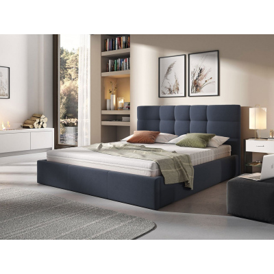 Čalouněná manželská postel 160x200 GLENDALE 2 - modrá