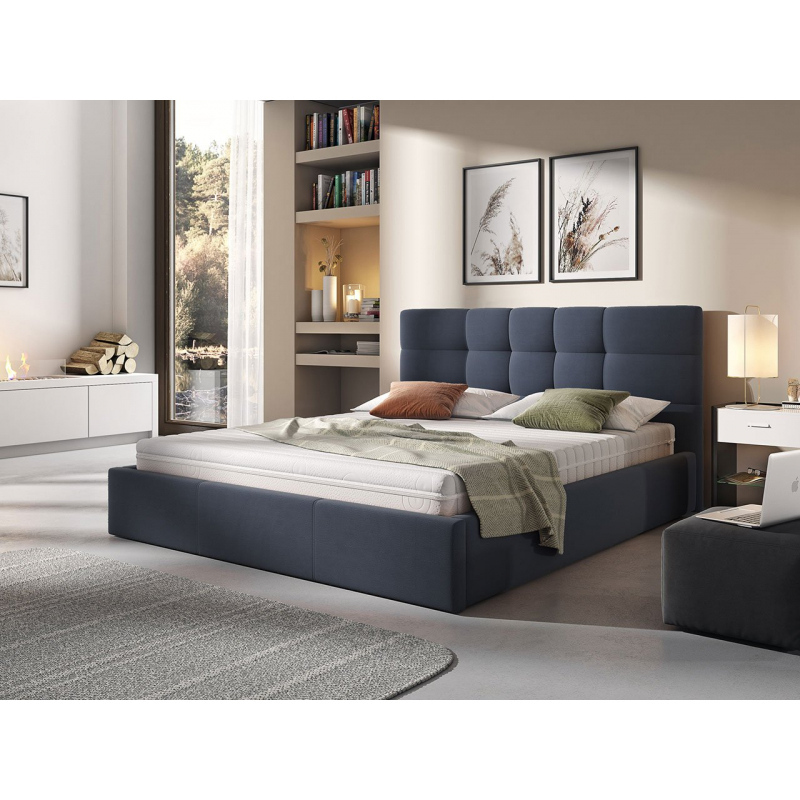 Čalouněná manželská postel 140x200 GLENDALE 2 - modrá