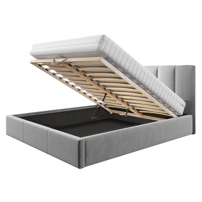 Čalouněná manželská postel 160x200 LUBBOCK 2 - světlá šedá