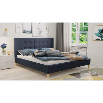 Čalouněná postel bez matrace 180x200 cm NEWARK - modrá