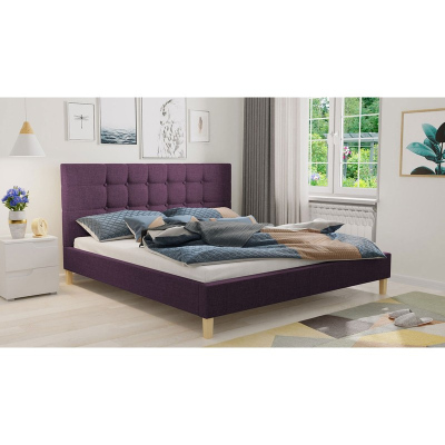 Čalouněná postel bez matrace 140x200 cm NEWARK - fialová