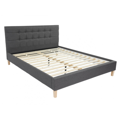 Čalouněná postel bez matrace 140x200 cm NEWARK - světlá šedá