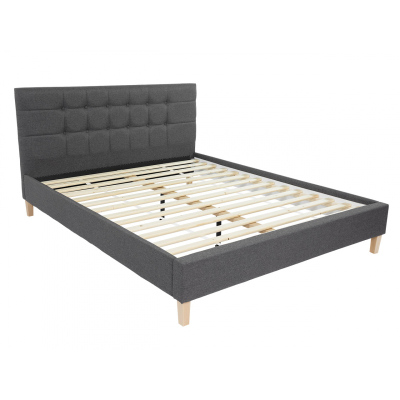 Čalouněná postel bez matrace 140x200 cm NEWARK - šedá