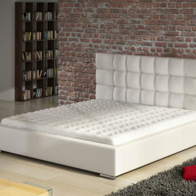 Postel s matrací a úložným prostorem 160x200 IRVINE 1 - bílá ekokůže