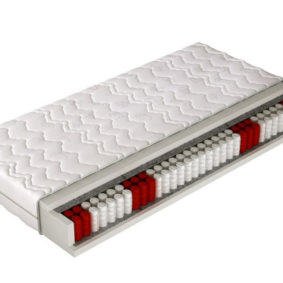 Postel s matrací a úložným prostorem 180x200 IRVINE SLIM 1 - bílá ekokůže