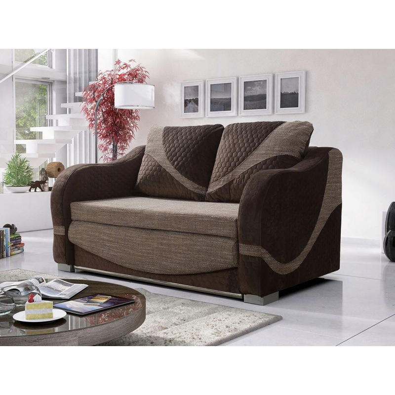 Pohovka LOWELL - hnědá ekokůže / béžová