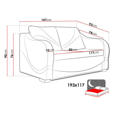 Pohovka LOWELL - hnědá ekokůže / béžová