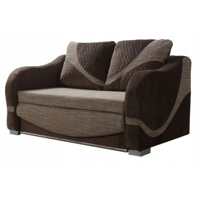 Pohovka LOWELL - hnědá ekokůže / béžová