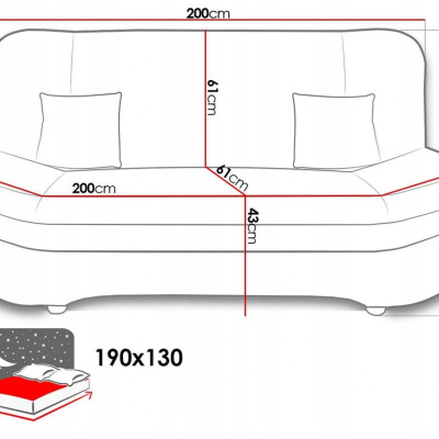 Rozkládací pohovka s úložným prostorem OMAHA - světlá šedá