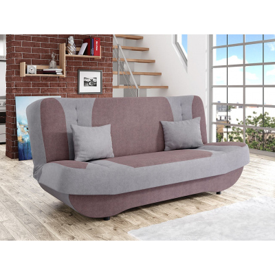 Rozkládací pohovka SACRAMENTO - šedá / růžová