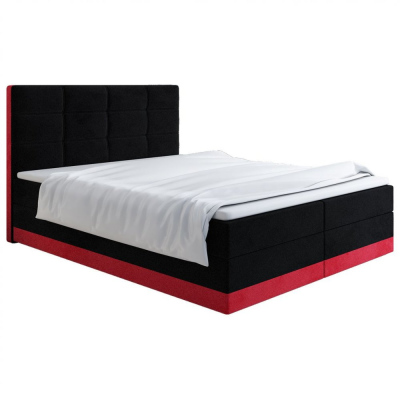 Čalouněná postel 140x200 LILLIANA 1 - černá / červená