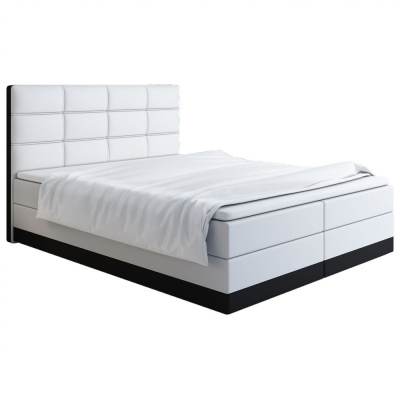 Čalouněná postel 140x200 LILLIANA 1 - bílá / černá