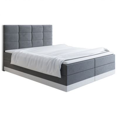 Čalouněná postel 160x200 LILLIANA 1 - šedá / bílá