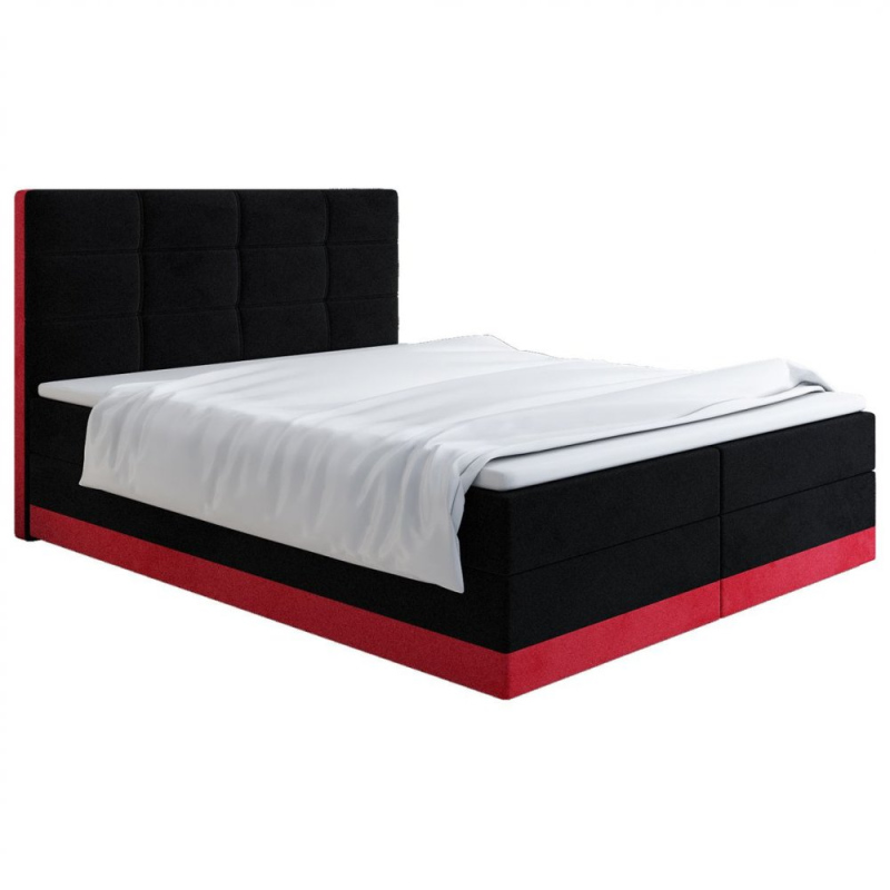 Čalouněná postel 160x200 LILLIANA 1 - černá / červená