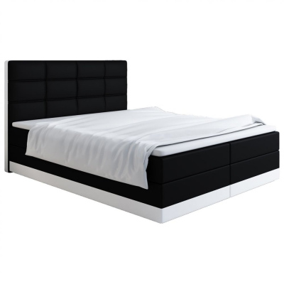 Čalouněná postel 160x200 LILLIANA 1 - černá / bílá