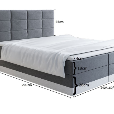 Čalouněná postel 180x200 LILLIANA 1 - šedá / bílá
