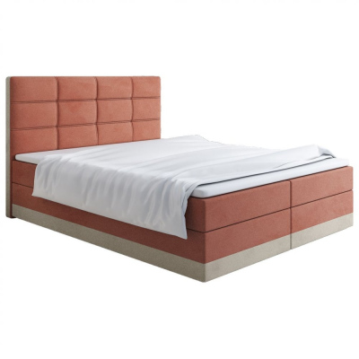 Čalouněná postel 180x200 LILLIANA 1 - lososová / šedá