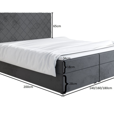 Čalouněná postel 140x200 LILLIANA 2 - šedá