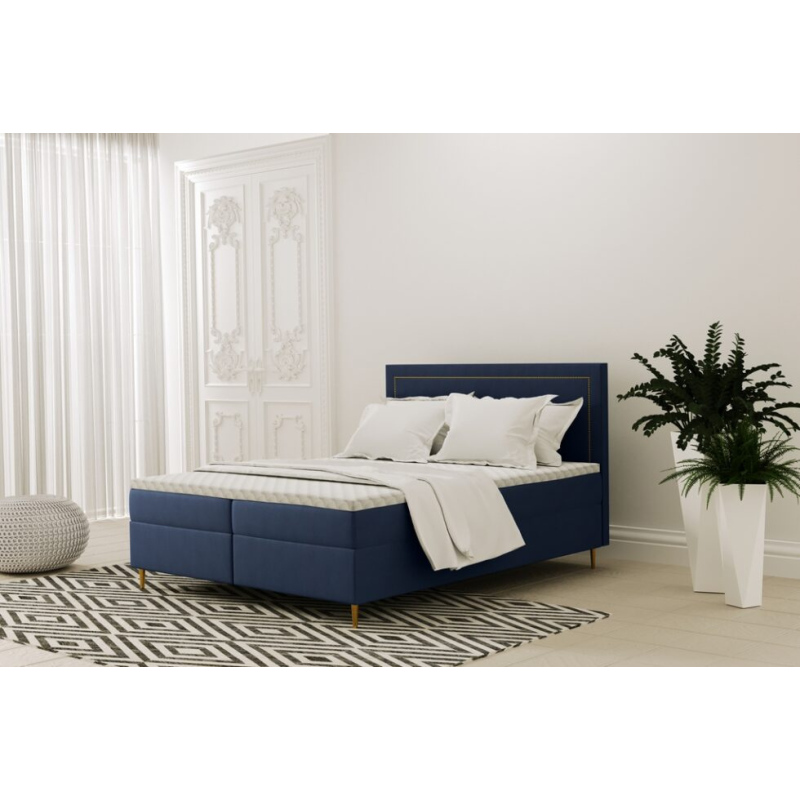 Pohodlná boxspringová postel JANINA 180x200 - modrá