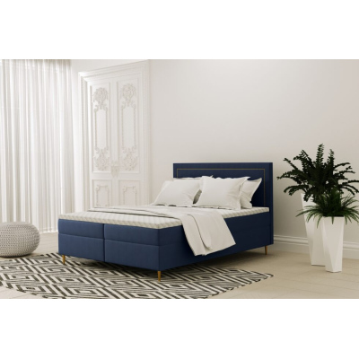 Pohodlná boxspringová postel JANINA 180x200 - modrá