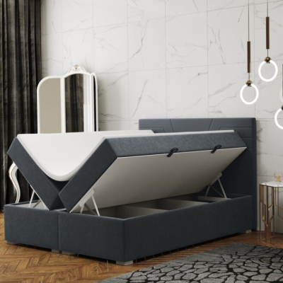 Pohodlná postel ILIANA 180x200 - tmavě šedá