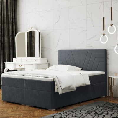 Pohodlná postel ILIANA 140x200 - tmavě šedá