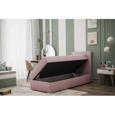 Boxspringová postel do studentského pokoje RADMILA 100x200 - růžová