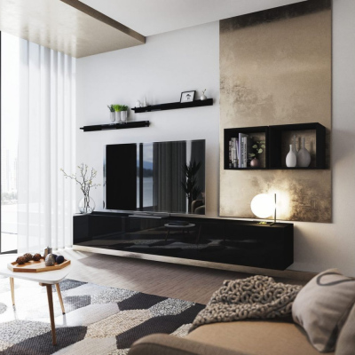 Elegantní obývací stěna BRADT 18 - černá