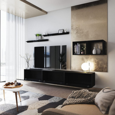 Elegantní obývací stěna BRADT 18 - černá