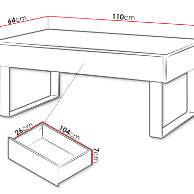 Konferenční stolek CHEMUNG 1 - dub zlatý