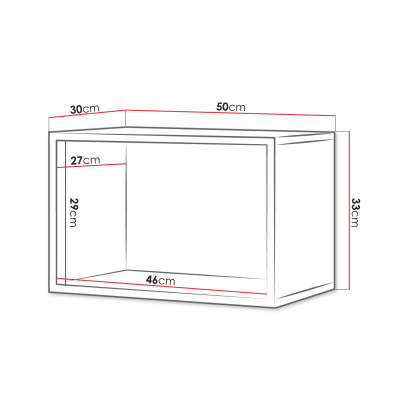Závěsná police CHEMUNG 1 - dub zlatý / bílá