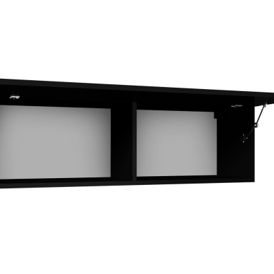 Závěsná police s dvířky CHEMUNG 4 - bílá / lesklá bílá