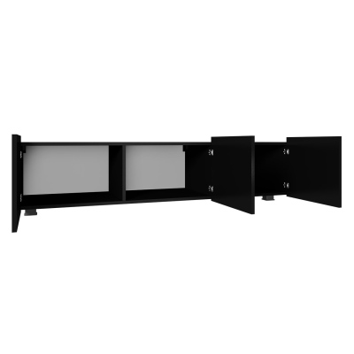 TV stolek 150 cm CHEMUNG - černý / lesklý černý